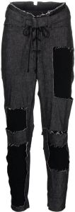 Yohji Yamamoto Jeans met patchwork Zwart