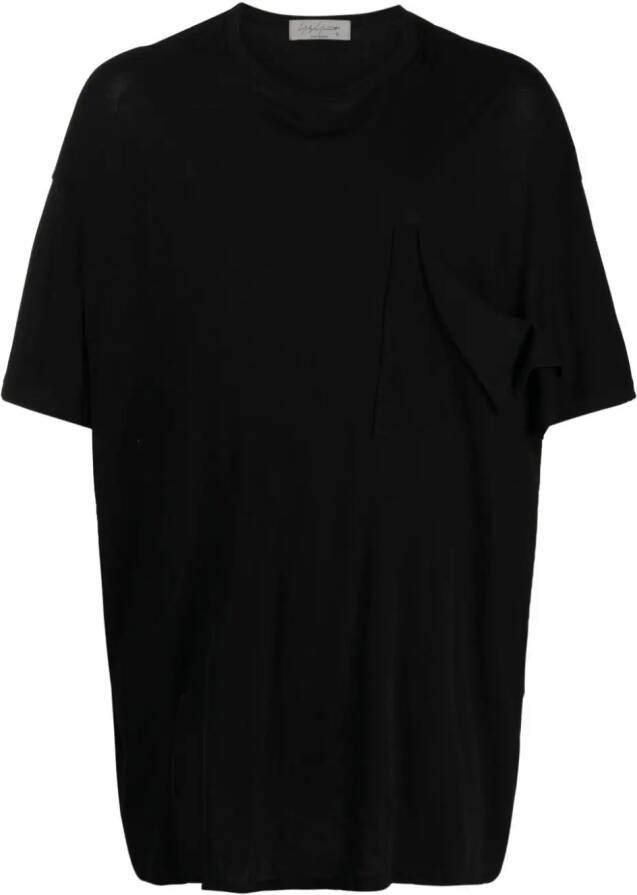 Yohji Yamamoto T-shirt met ronde hals Zwart