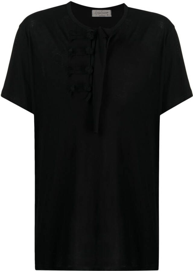 Yohji Yamamoto T-shirt met details Zwart