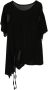 Yohji Yamamoto T-shirt met kapmouwen Zwart - Thumbnail 1