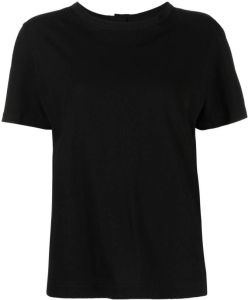 Yohji Yamamoto T-shirt met open rug Zwart