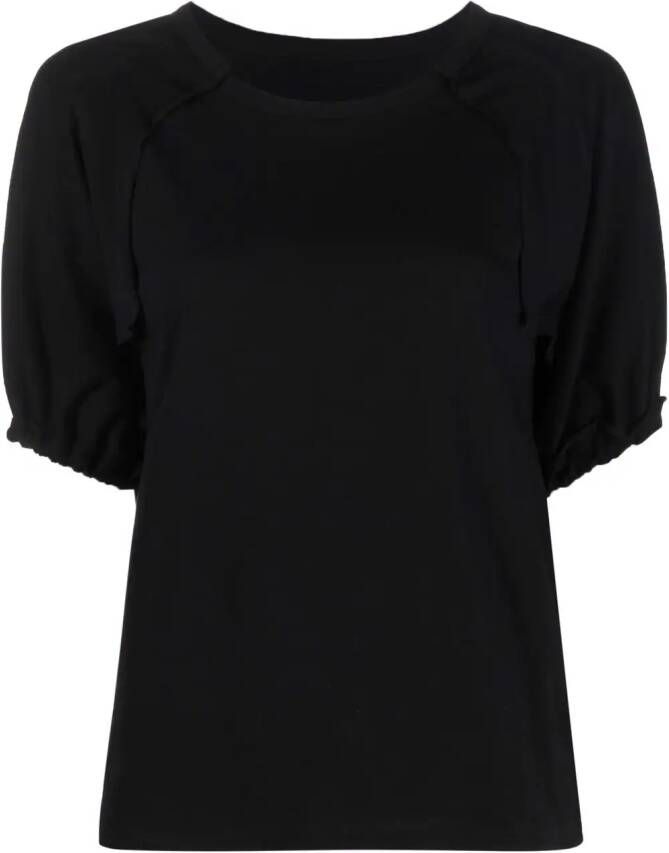 Yohji Yamamoto T-shirt met pofmouwen Zwart