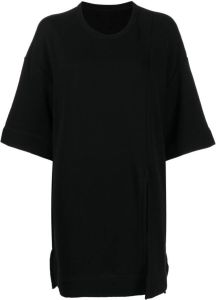 Yohji Yamamoto T-shirt met zijsplitten Zwart