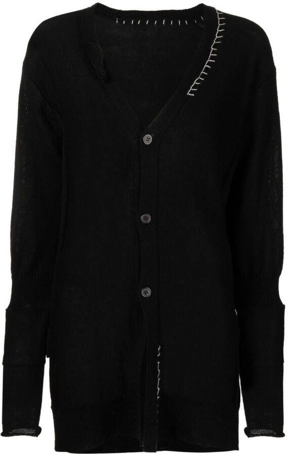 Yohji Yamamoto Vest met contrasterend stiksel Zwart