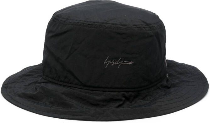 Yohji Yamamoto Vissershoed met logoplakkaat Zwart
