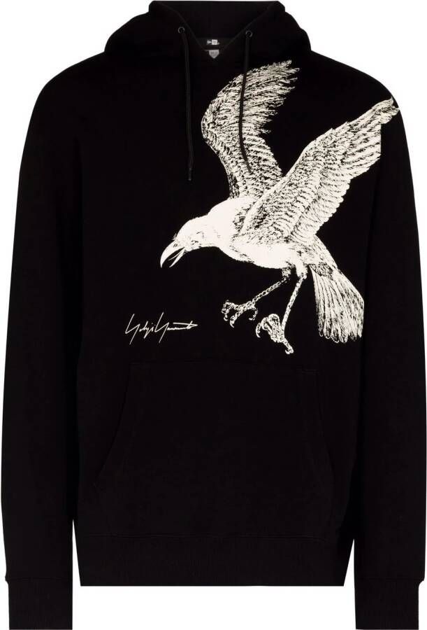 Yohji Yamamoto x New Era hoodie met adelaarprint Zwart