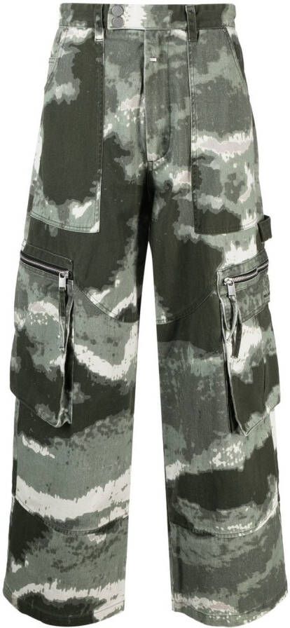 YOUNG POETS Jeans met camouflageprint Groen