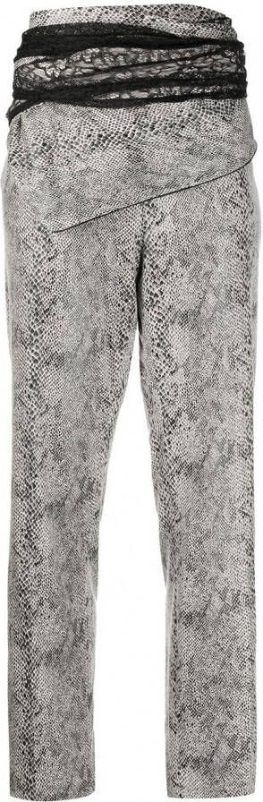 Y Project Broek met pythonleer-effect Zwart