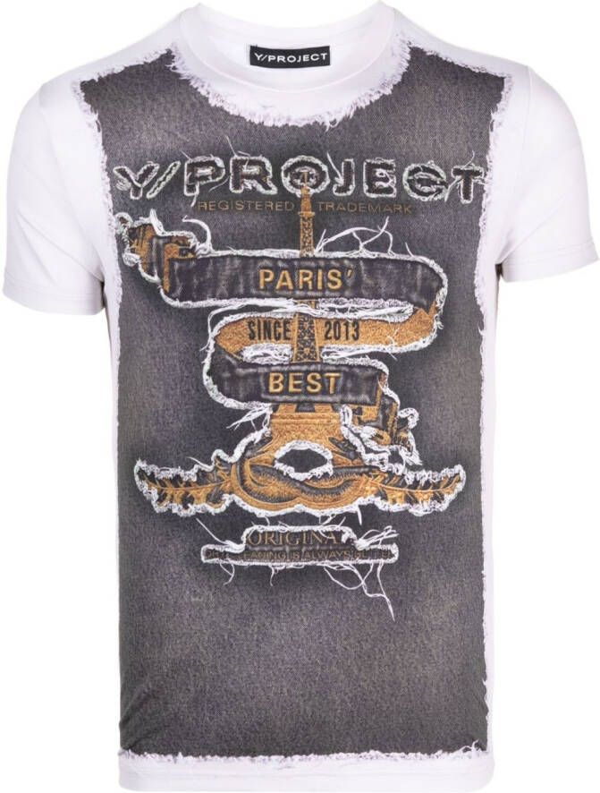 Y Project T-shirt met contrasterende details Wit
