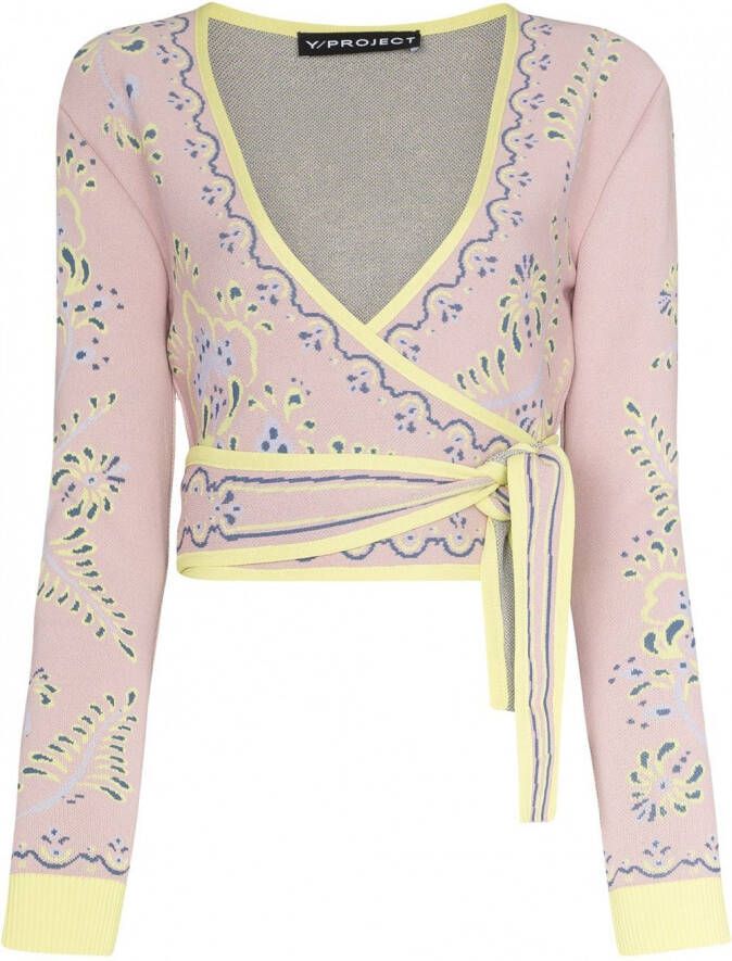 Y Project Vest met jacquard Roze