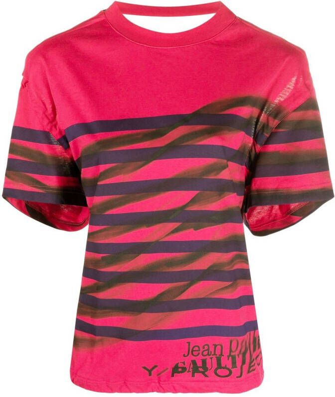 Y Project x Jean Paul Gaultier Mariniere T-shirt Roze