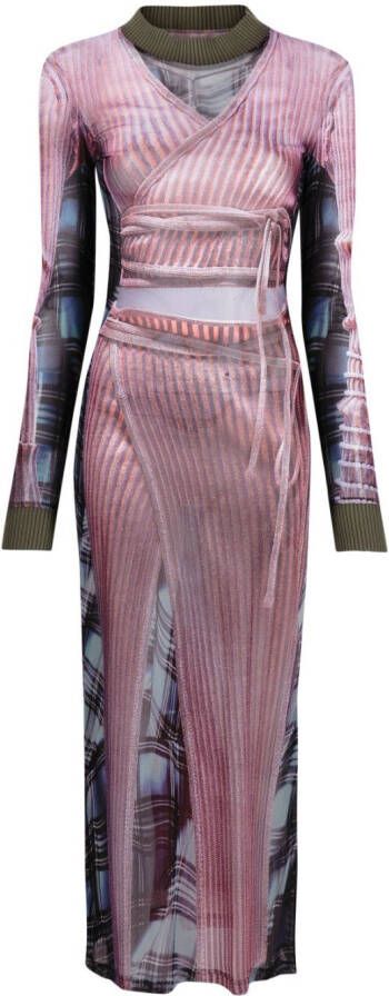 Y Project Maxi-jurk met print Roze