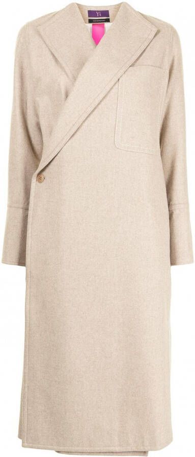 Y's Asymmetrische jas Bruin
