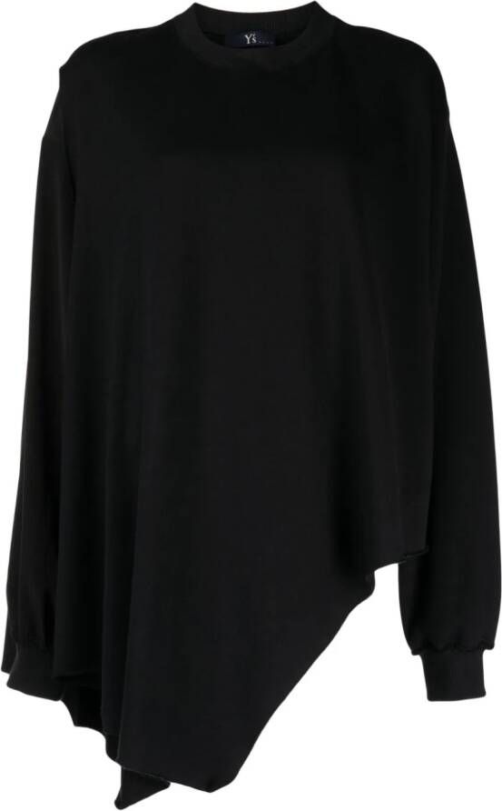 Y's Asymmetrische sweater Zwart