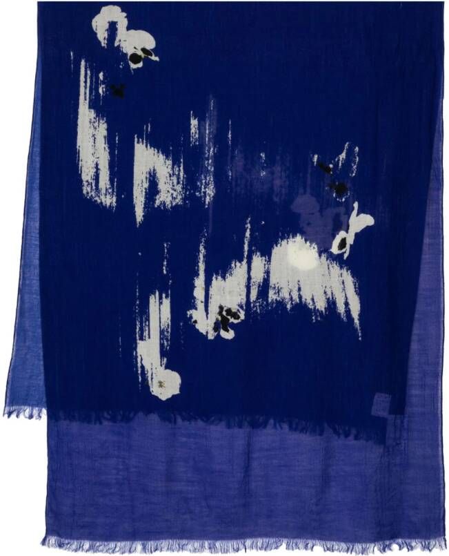 Y's Sjaal met print Blauw