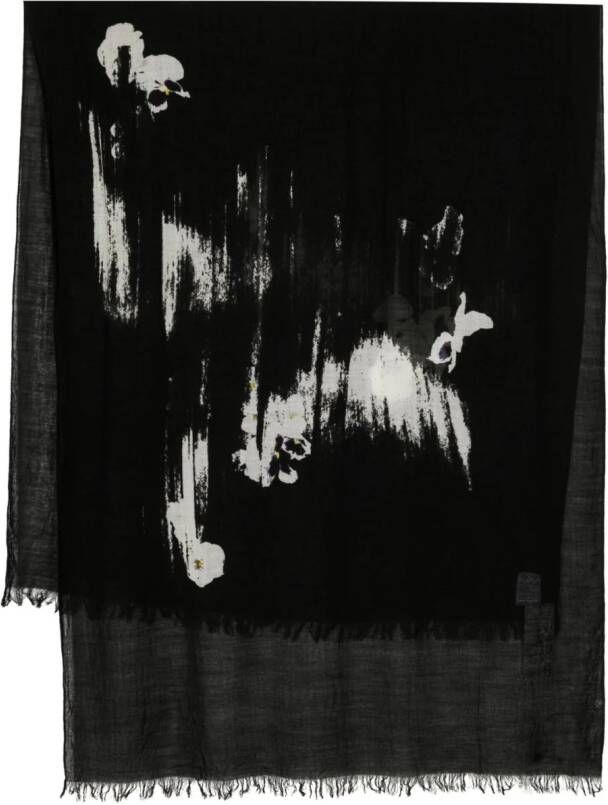 Y's Sjaal met print Zwart