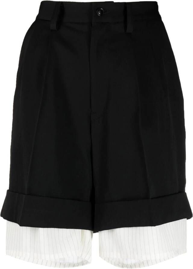 Y's Gelaagde shorts Zwart
