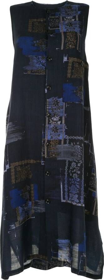 Y's Jurk met abstracte print Blauw