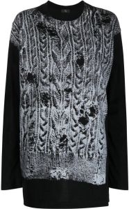 Y's Kabelgebreide sweater Zwart