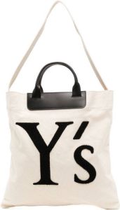 Y's Shopper met logoprint Wit