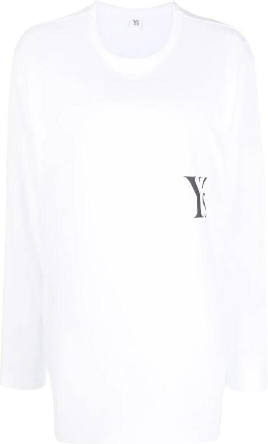 Y's Sweater met logoprint Wit