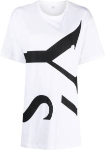 Y's T-shirt met logoprint Wit
