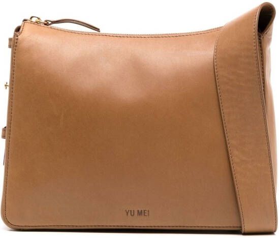 Yu Mei Brooke leren schoudertas Bruin