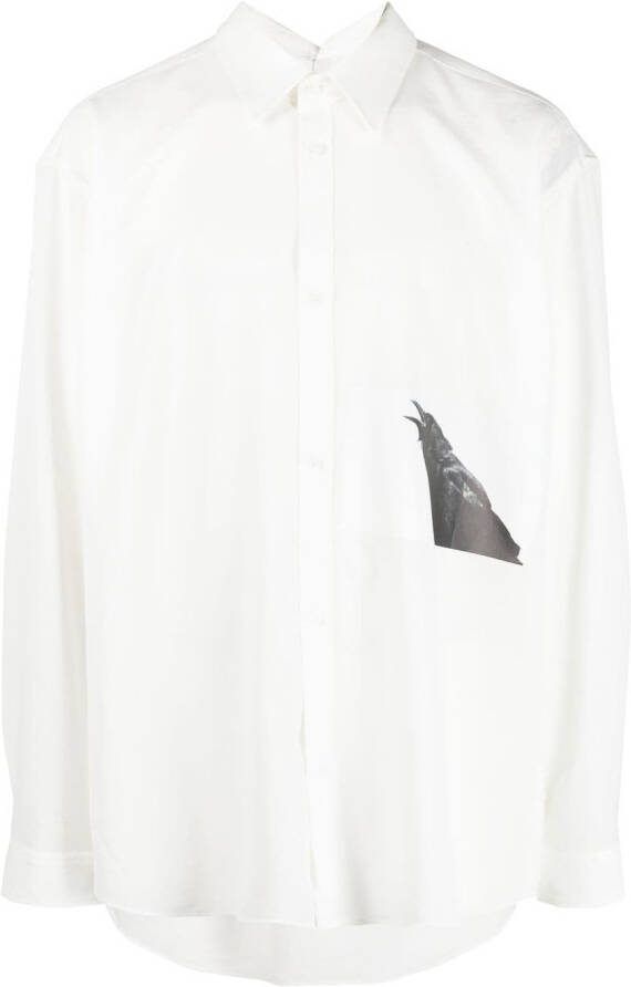 Yuiki Shimoji Shirtjack met print Wit