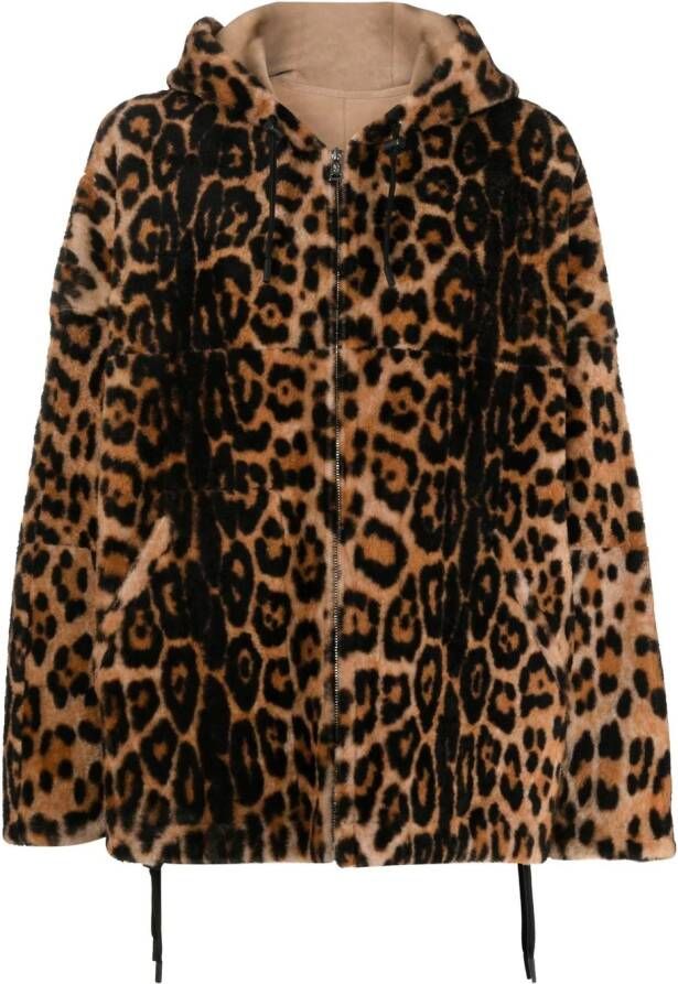 Yves Salomon Jack met dierenprint Beige