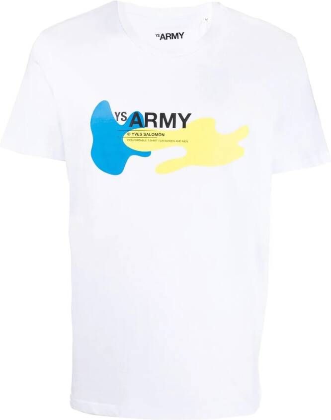 Yves Salomon T-shirt met logoprint Wit