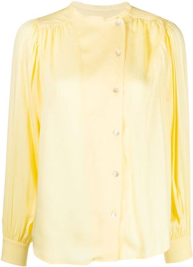 Yves Salomon Asymmetrische blouse Geel