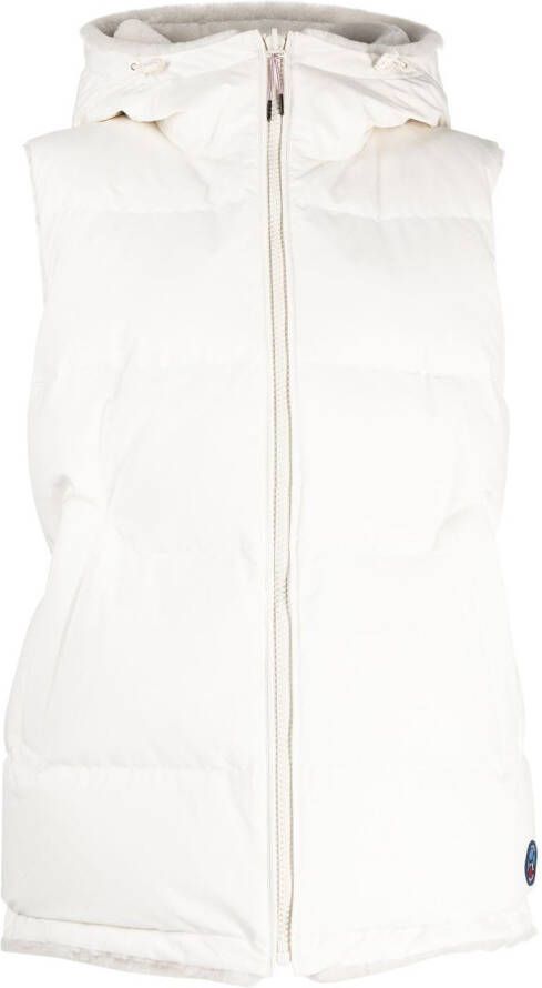 Yves Salomon Bodywarmer met capuchon Wit