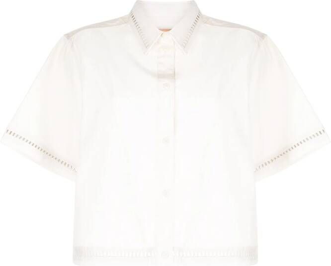 Yves Salomon Cropped blouse Wit
