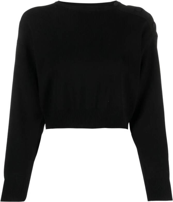 Yves Salomon Fijngebreide sweater Zwart