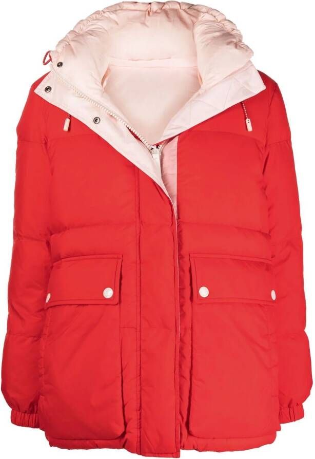 Yves Salomon Gewatteerde mantel Rood