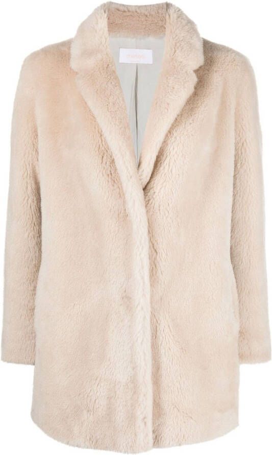 Yves Salomon Jas met enkele rij knopen Beige