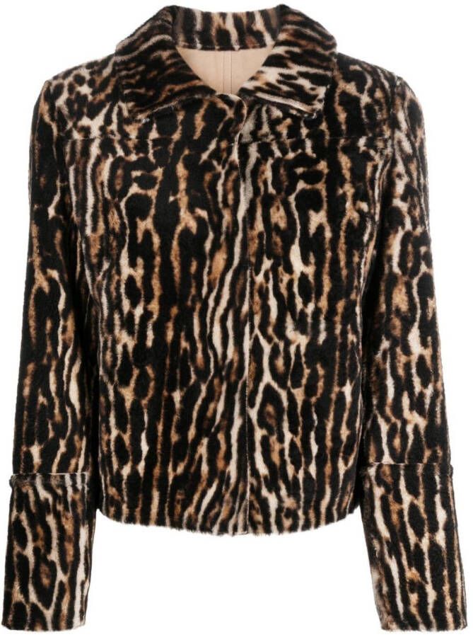 Yves Salomon Jack met luipaardprint Bruin