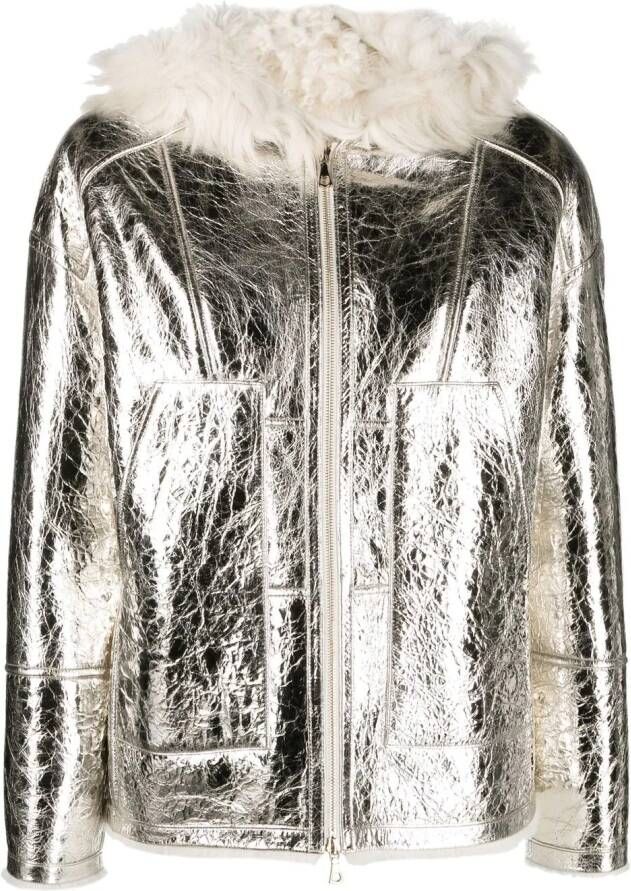 Yves Salomon Jack met metallic-effect Zilver