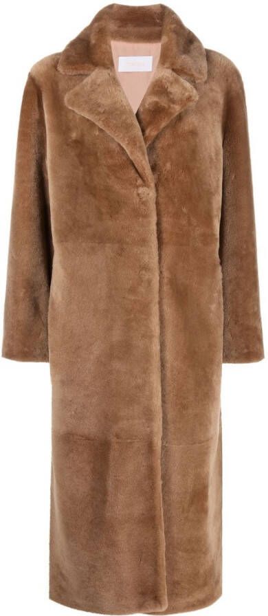 Yves Salomon Merino mantel Bruin