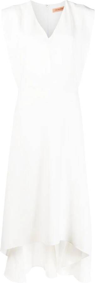 Yves Salomon Midi-jurk met V-hals Wit