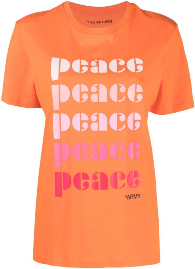 Yves Salomon T-shirt met print Oranje