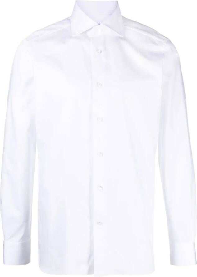 Z Zegna long-sleeve cotton shirt Wit