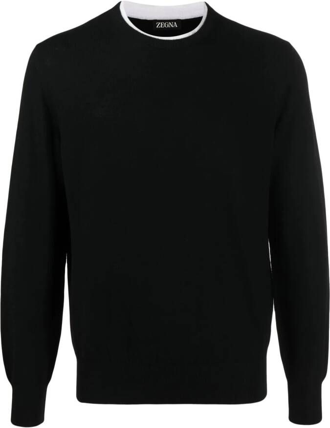 Zegna Wollen trui met ronde hals Zwart