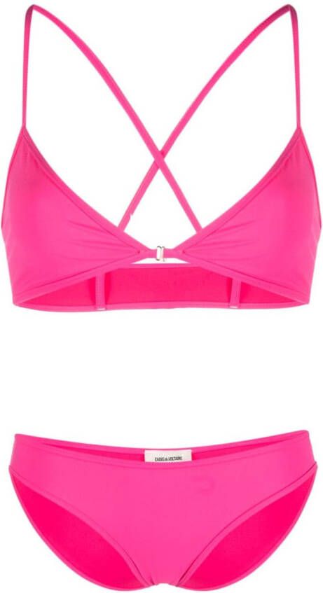 Zadig&Voltaire Bikini met gekruiste schouderbanden Roze