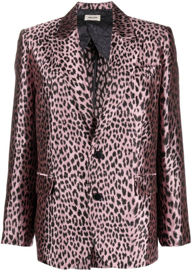 Zadig&Voltaire Blazer met luipaardprint Roze