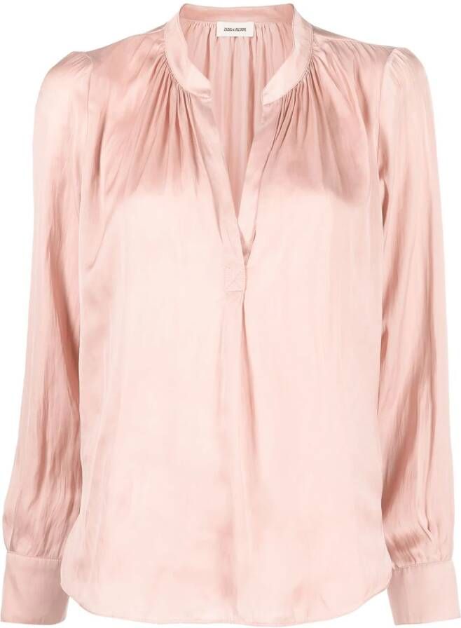 Zadig&Voltaire Blouse met gesmockt detail Roze