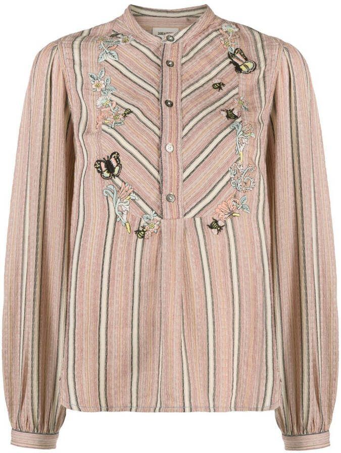 Zadig&Voltaire Blouse met krijtstreep Rood