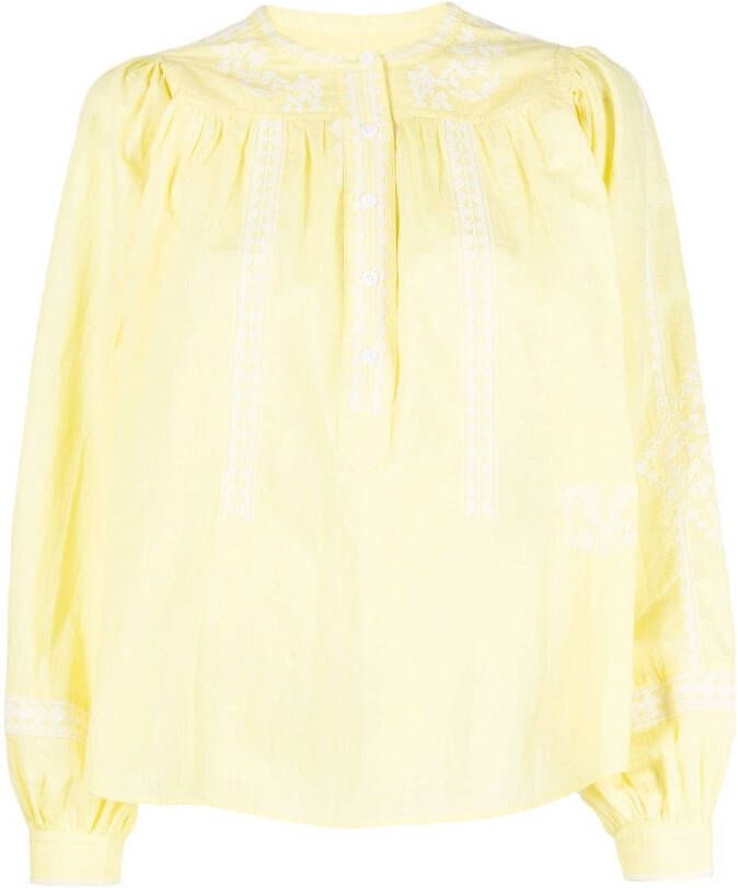 Zadig&Voltaire Blouse met borduurwerk Geel