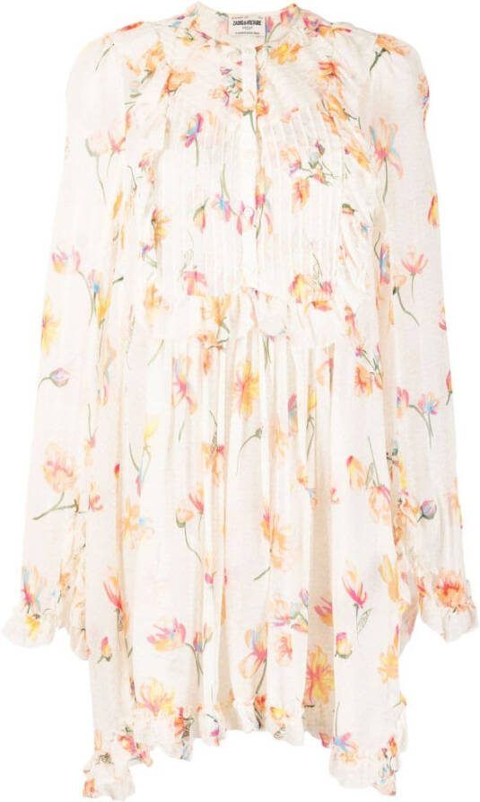 Zadig&Voltaire Mini-jurk met bloemenprint Beige