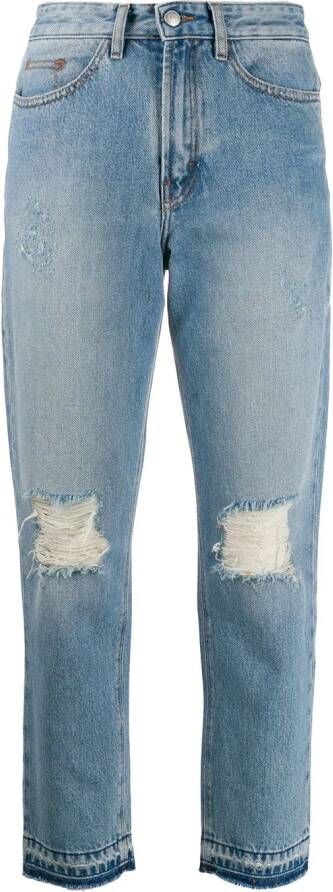 Zadig&Voltaire Gescheurde straight jeans Blauw